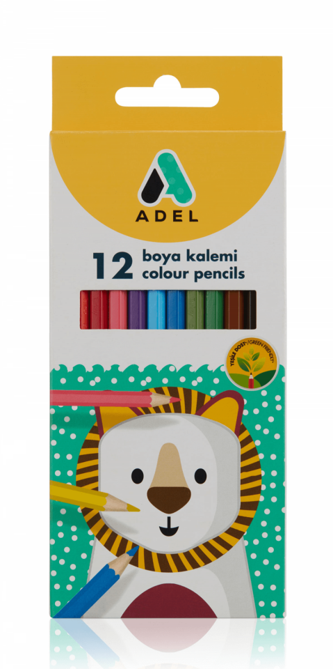 Adel 12'li Tam Boy Kuru Boya Kalemi
